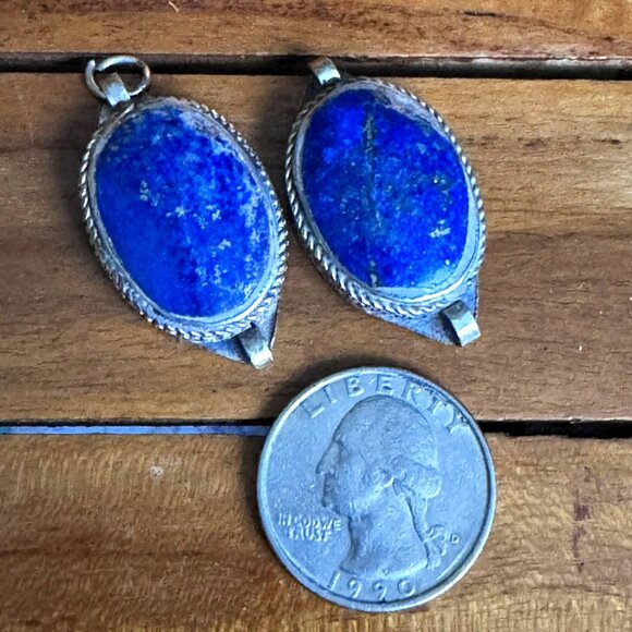 Lapiz Lazuli & Tibetan Silver Beads - Picture 1 of 1